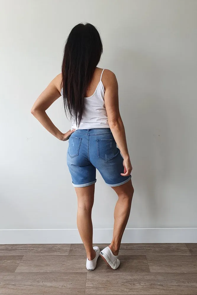 Shine On Label Lara Stretch Denim Shorts