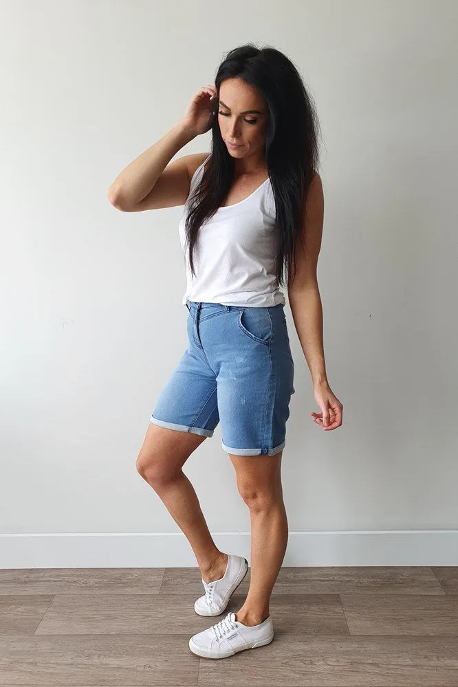 Shine On Label Lara Stretch Denim Shorts