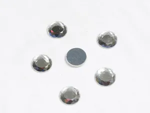 Silver Flat Circular Glass Stones - 20 mm