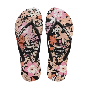 Slim Floral Flip Flops