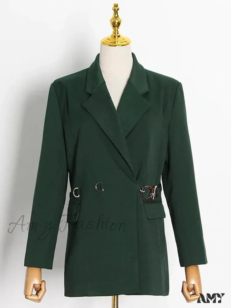Solid Lapel Long Sleeve Notched Collar Single Breasted Patchwork Temperament New Fashion Style Blazer