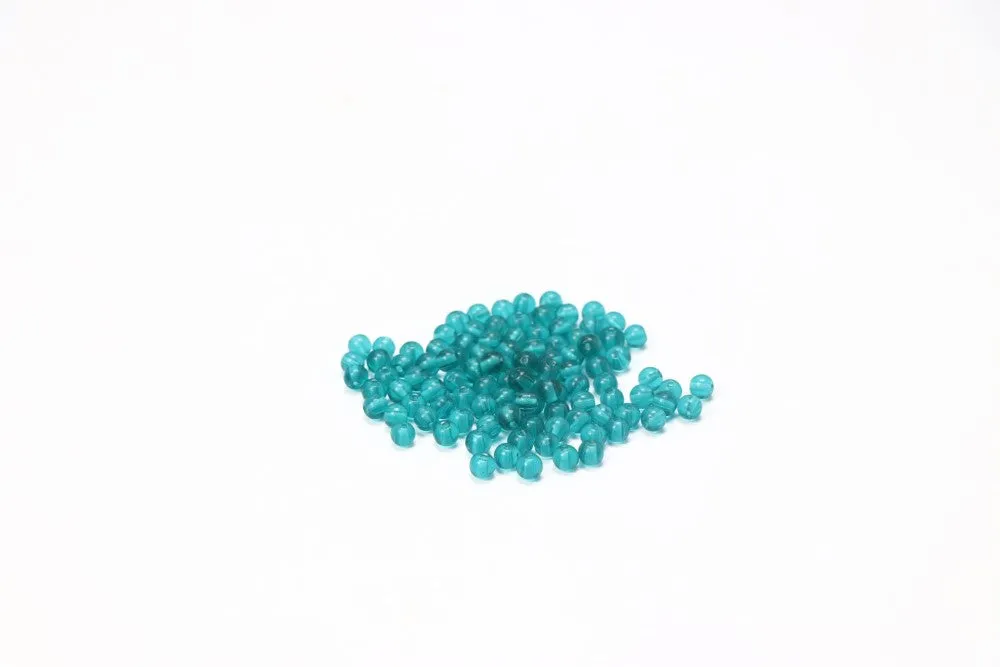 Teal Blue Round Glass Bead