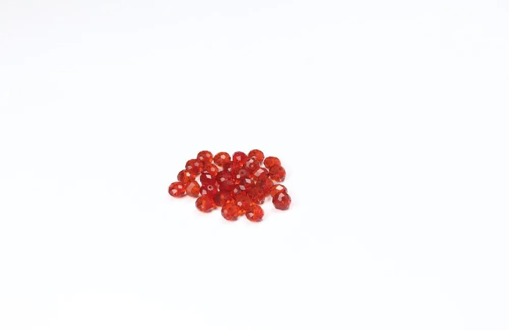 Tomato Red Faceted Glass Beads