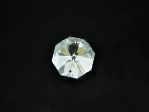 Transparent Octagonal 2 Hole Faceted Glass Stone