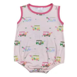Whimsical Baby Romper Girls Golf Cart - Baby Clothes