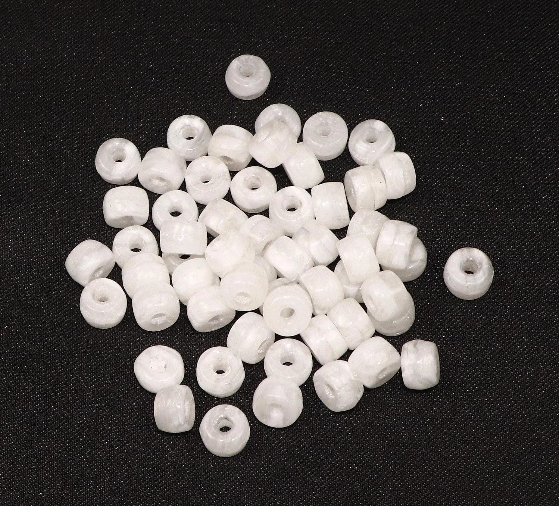 White Fancy Glass Beads