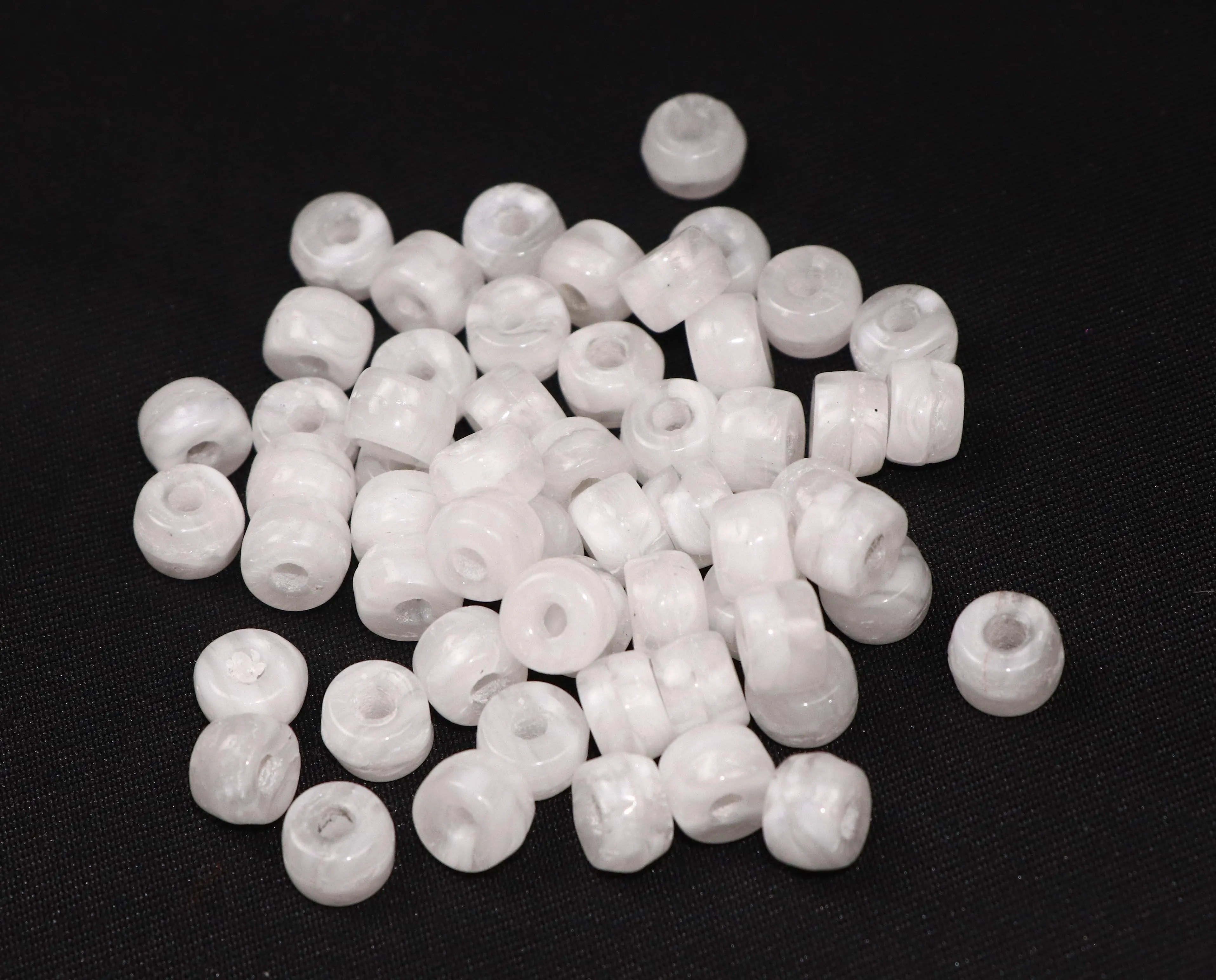 White Fancy Glass Beads