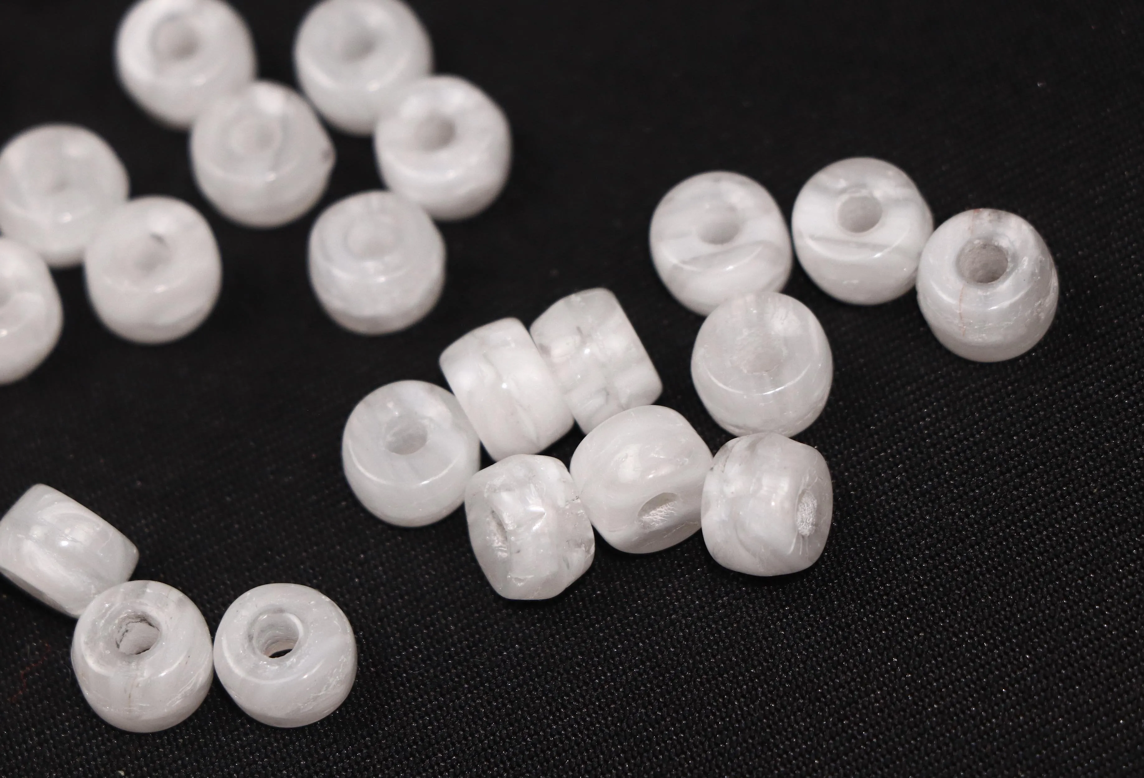 White Fancy Glass Beads