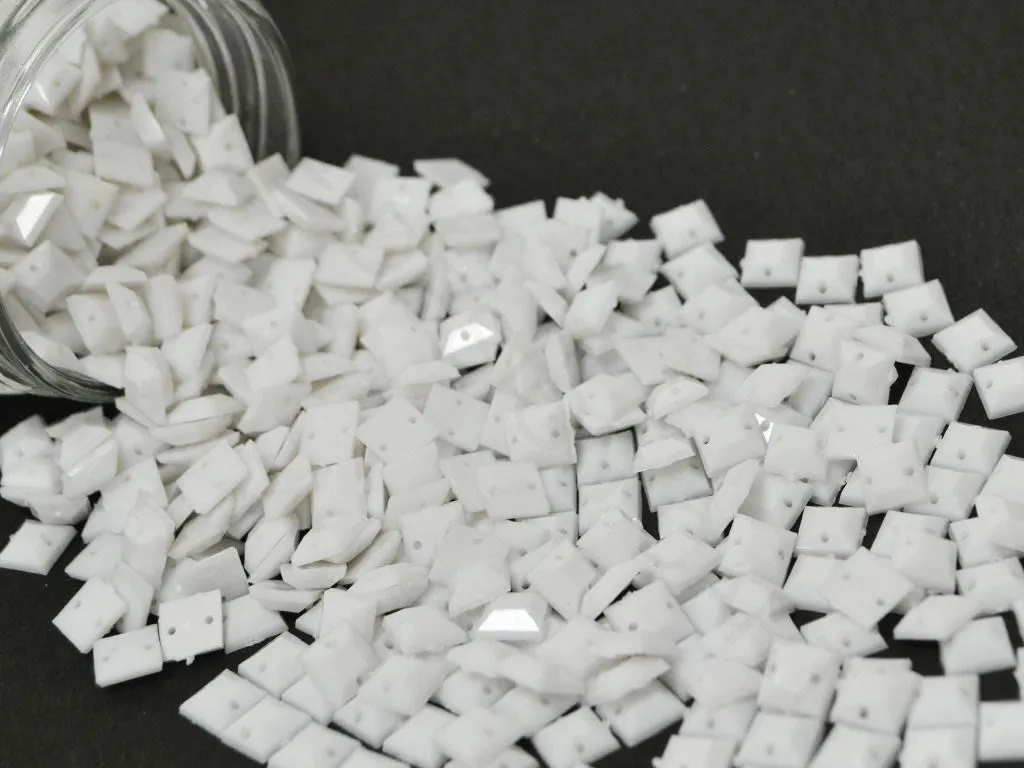 White Square Acrylic Stones