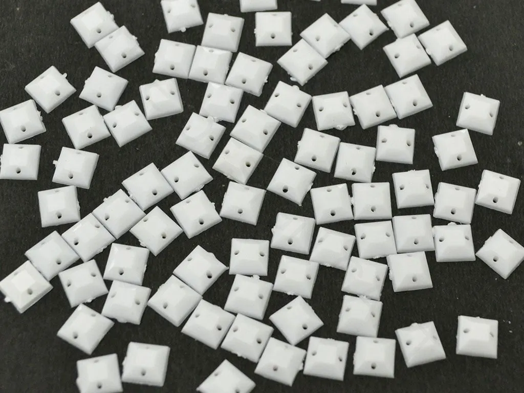 White Square Acrylic Stones